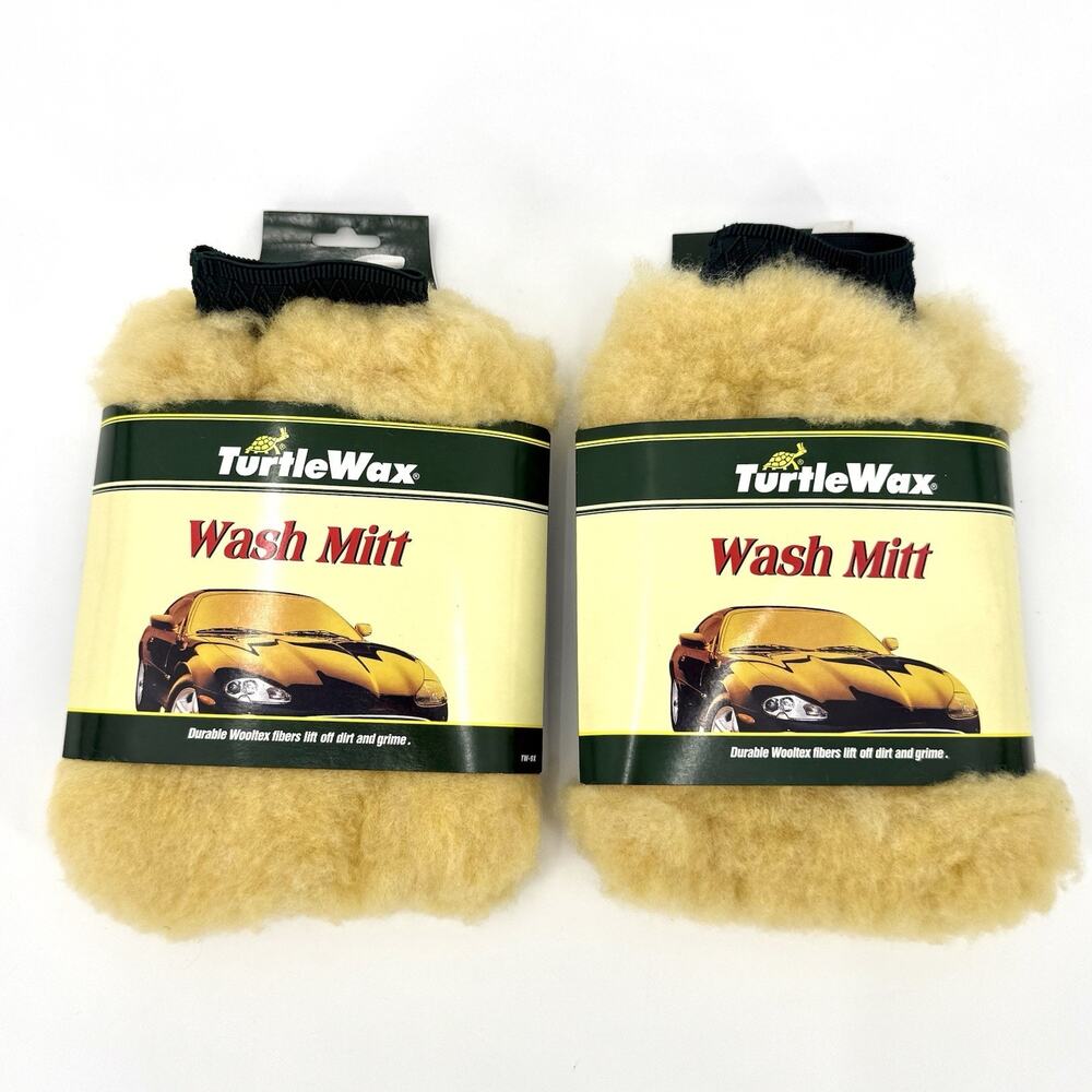 Turtle Wax Car Wash Mitt 2 Packs Synthetic Wool Polyester Interior & Exterior